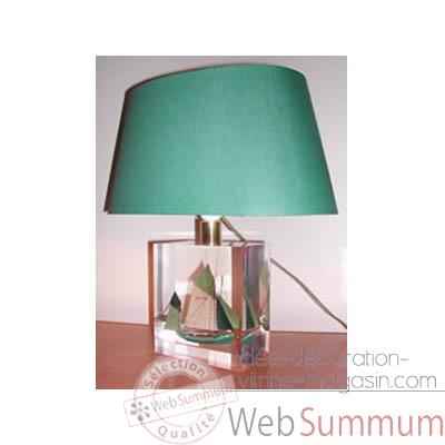 Petite Lampe Ovale Thonier CC 798 Vert Abat-jour Ovale Vert Fonc-91