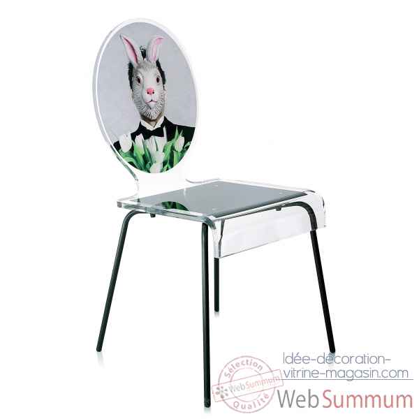 Chaise graph lapin pieds plexi Acrila -Acrila133