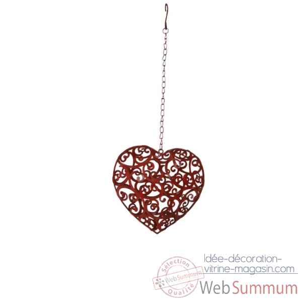Coeur decoratif rouge antique Antic Line -SEB13878