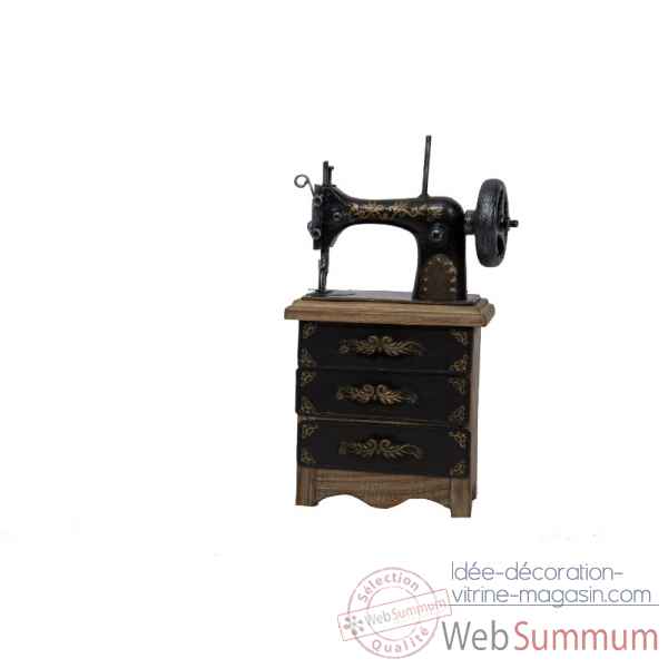 Machine a coudre decorative 3 tiroirs avec boite a aiguilles Antic Line -SEB12837