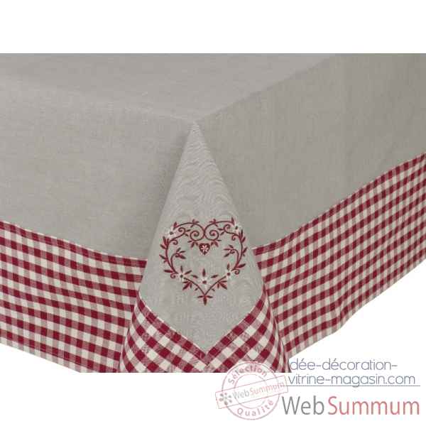 Nappe 160 x 160 \"collection campagne coeur\" Antic Line -SEB12589