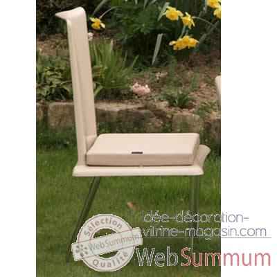 Chaise haute design Saint Tropez blanche coussin blanc, pieds chromes Art Mely - AM29