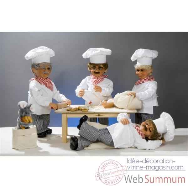 Automate - boulanger avec rouleau a patisserie Automate Decoration Noel 177-B