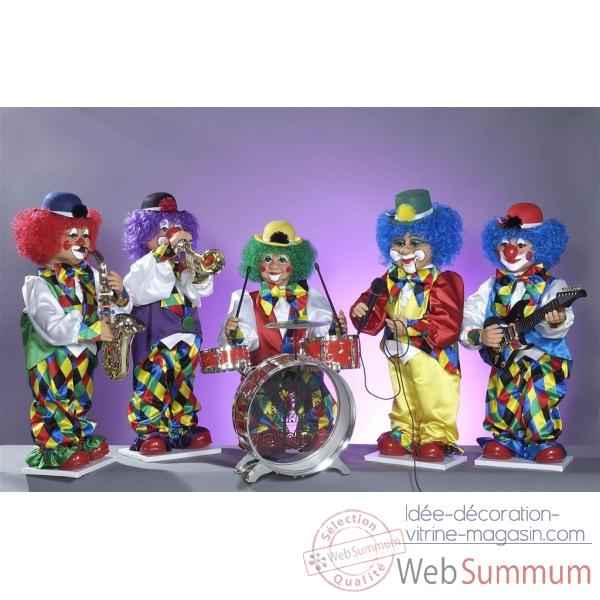 Automate - orchestre de clowns (5 personnages) Automate Decoration Noel 885-B