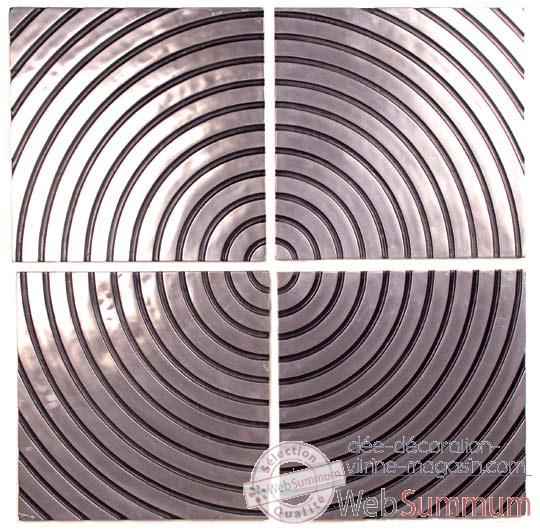 Decoration murale Concentric Wall Plaque Set, aluminium et patine or -bs4122alu -org