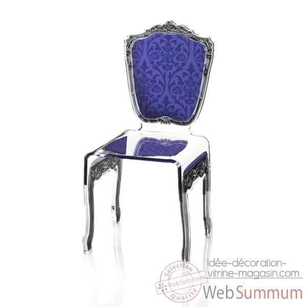 Chaise baroque violette Acrila - 0009