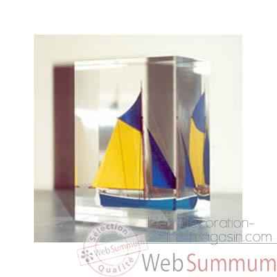 Mini Inclusion Petite Barque Bleu Fonce & Jaune-50