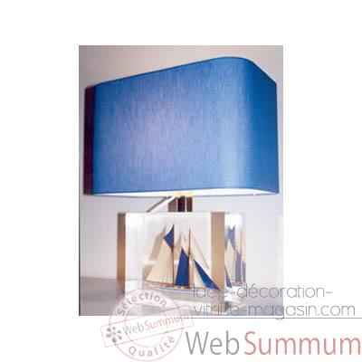 Moyenne Lampe Rectangle Goelette bleu Fonc Abat-jour Rectangle Bleu Fonc-132