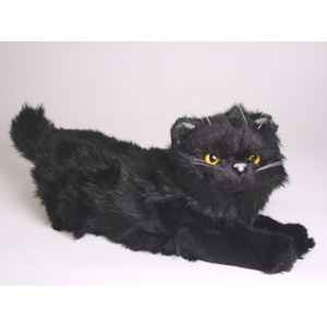 Peluche allongee chat persan noir 40 cm Piutre -2397