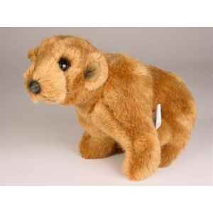 Peluche assise miniature ours grizzly 24 cm Piutre -4292
