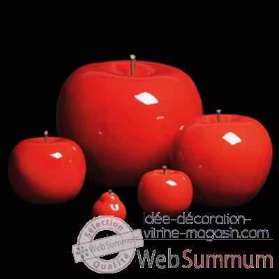 Pomme rouge brillant glace Bull Stein - diam. 10,5 cm indoor