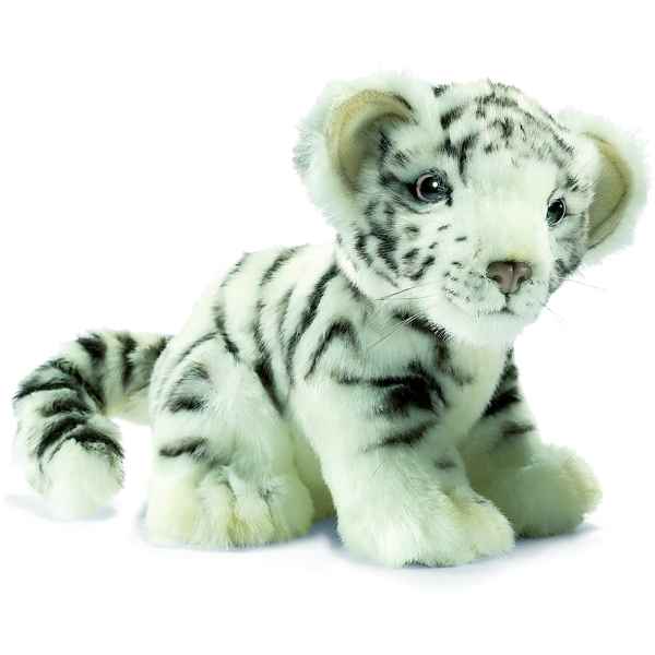 Anima - Peluche bebe tigre blanc assis 18 cm -3420