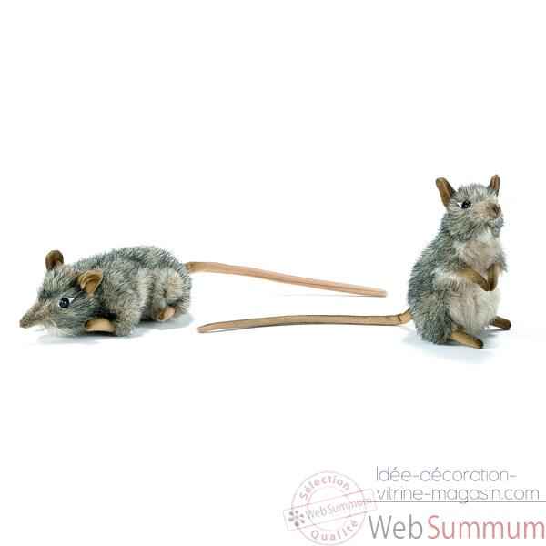 Anima - Peluche rats musqués dressé et couché assorties 16 cm -4110