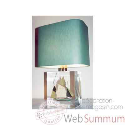 Petite Lampe Rectangle Thonier CC 798 Vert Abat-jour Rectangle Vert Fonce-110