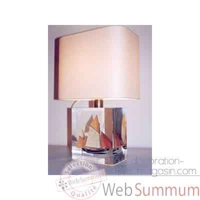 Petite Lampe Rectangle Thonier Tr 19 Deux Mats Abat-jour Rectangle Beige-114