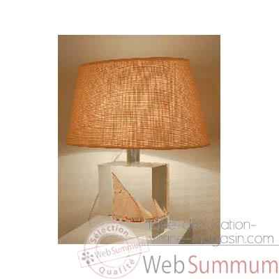 Petite lampe Felouque Egyptienne Abat-jour Ovale Creme-98-2