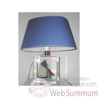 Petite Lampe Ovale Thonier Ls 90 Abat-jour Ovale Bleu Fonce-98