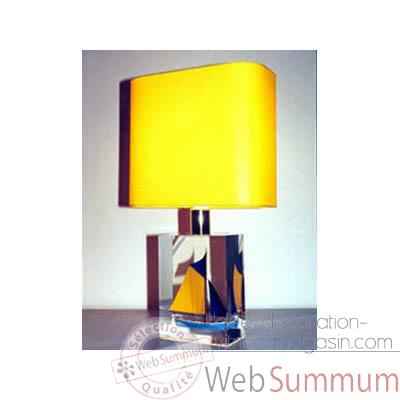 Mini Lampe Petite barque Bleue-Jaune Abat-jour jaune-76