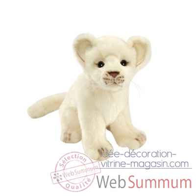 Peluche bebe lion blanc assis 18cm Anima -7291