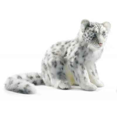 Peluche leopard des neiges assis 40cmh/45cml anima -4355