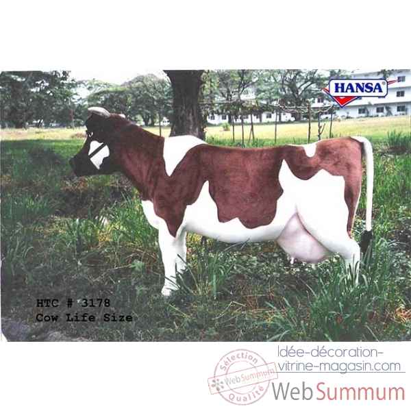 Peluche Vache blanche et brune 137cmh/240cml Anima -3178
