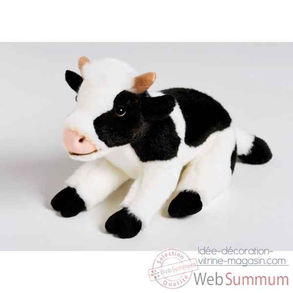 Peluche vache noire & blanche 26cml anima -1732
