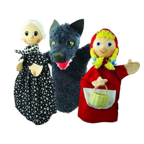 Ensemble marionnette Anima Scena - trio Le Petit Chaperon Rouge avec l\'histoire - 22747l