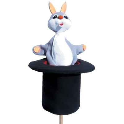 Marionnette marotte Anima Scéna - Le lapin dans son chapeau - environ 53 cm - 11443