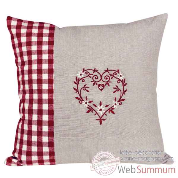 Coussin 40 x 40 \"collection campagne coeur\" Antic Line -SEB12602