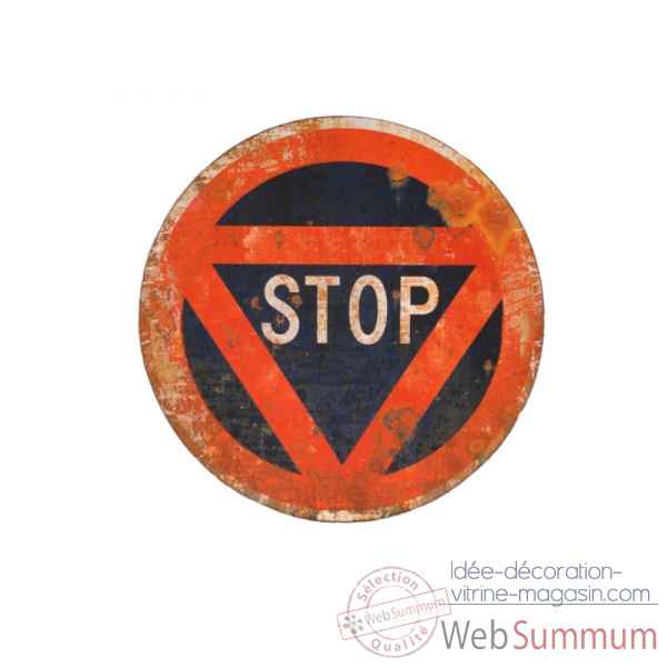 Panneau rond \"stop\" 46 cms Antic Line -SEB13335