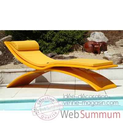 Chaise longue design Vagance jaune matelas jaune Art Mely - AM08