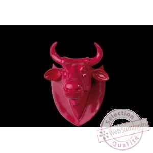 Figurine Trophee vache cowhead pink   25cm Art in the City 80995