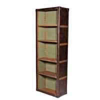 Bibliotheque keats en cuir couleur cigare h 2000 x 670 x 370 Arteinmotion LIB-KEA0010
