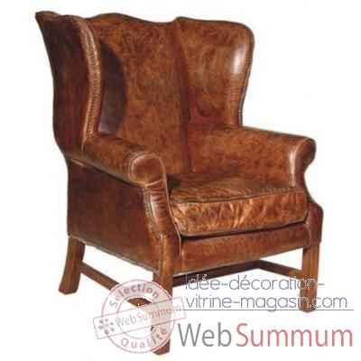Fauteuil downing en cuir couleur cigare h 1065 x 870 x 880 Arteinmotion POL-DOW 0022