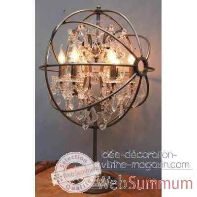Lampe de table en fer avec cristal arteinmotion -com-lam0179