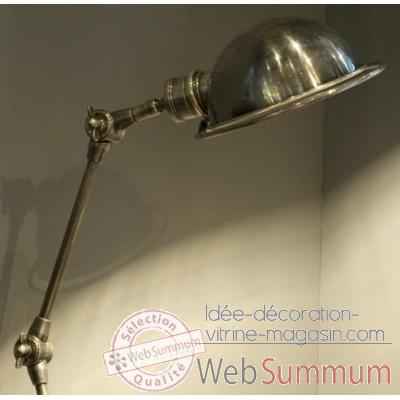 Lampe en laiton plaque d\'argent avec abat-jour rond h 1500 Arteinmotion LAM-PRO0014
