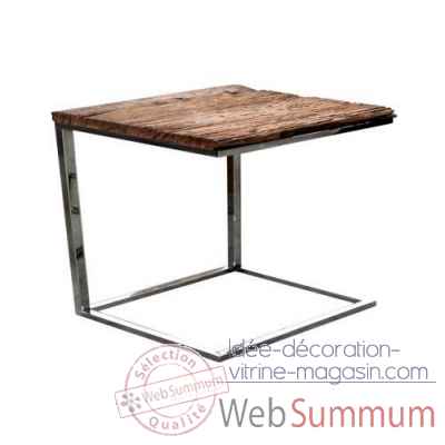 Table oregon en acier et bois recycle arteinmotion -tav-leg0063