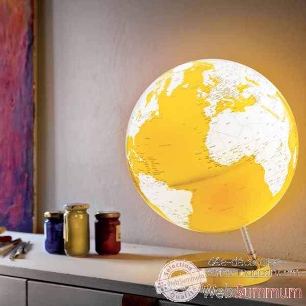 Globe lumineux light and colour jaune en anglais