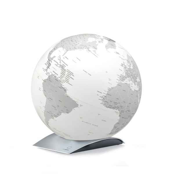 Globe lumineux en anglais capital q led blanc gris