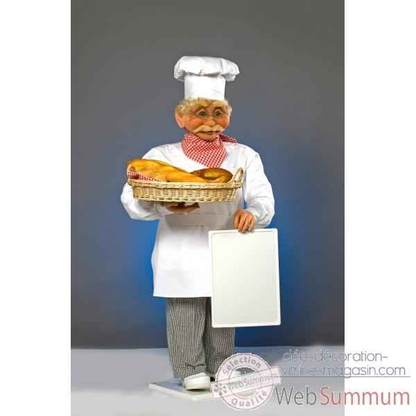 Automate - boulanger avec tableau et panier Automate Decoration Noel 410-B