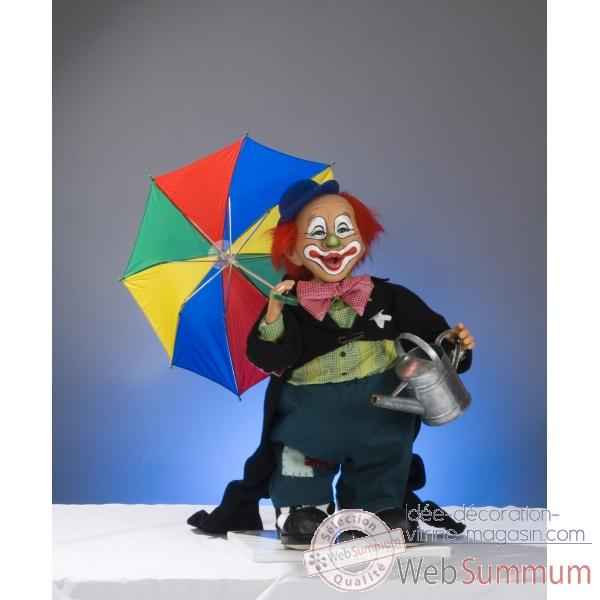 Automate - clown avec parapluie et arrosoir Automate Decoration Noel 652