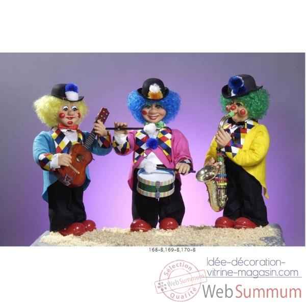 Automate - clown jouant des percussions Automate Decoration Noel 168-B