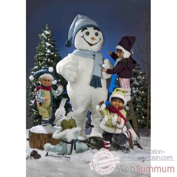Automate - garcon tombant tete la premiere dans la neige Automate Decoration Noel 583
