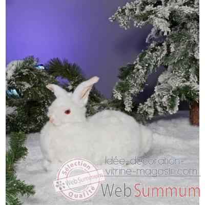 Automate - lapin blanc, couche, tournant la tete Automate Decoration Noel 780