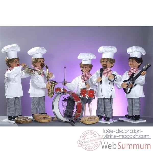Automate - orchestre de boulangers (5 personnages) Automate Decoration Noel 885-C
