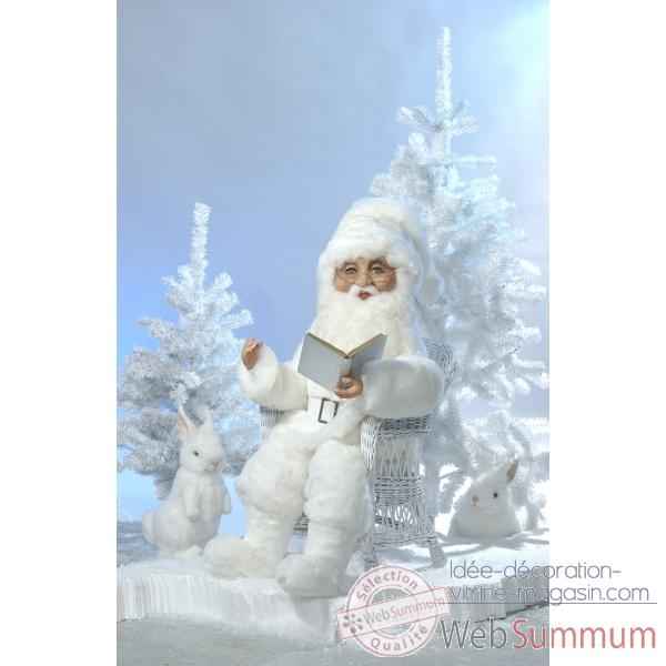 Automate - pere noel en costume blanc parlant Automate Decoration Noel 307-HS
