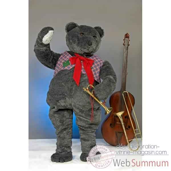 Automate - teddy bear avec trompette Automate Decoration Noel 850