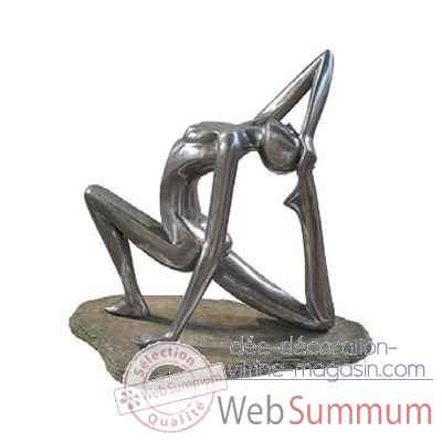 Sculpture-Modèle Yoga Worship Pose on Rock, surface aluminium-bs1509alu