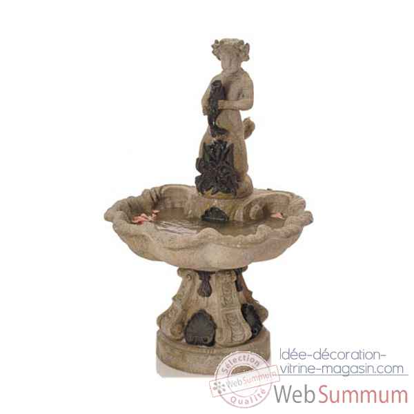 Fontaine-Modele Alsace Fountain, surface granite combines avec du fer-bs3103gry/iro