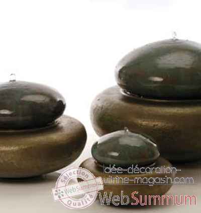 Fontaine-Modèle Heian Fountain medium, surface granite avec bronze-bs3365gry/vb